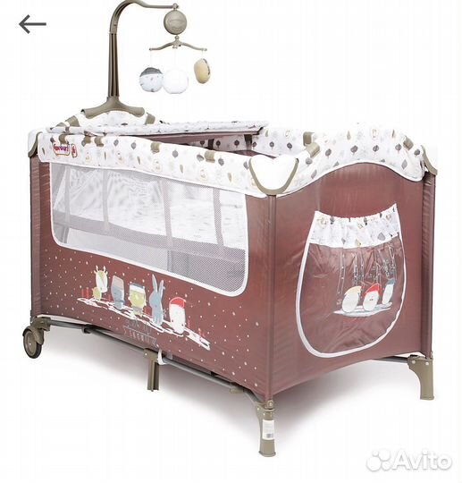 Новый Детский манеж/кроватка 2 уровня+музыка