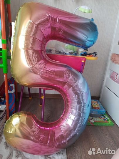 Воздушные шарики цифра 5