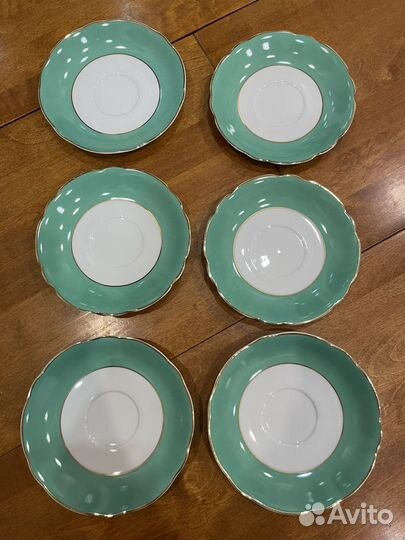 Сервиз чайный Leander 1907 зеленый 6 пар фарфор