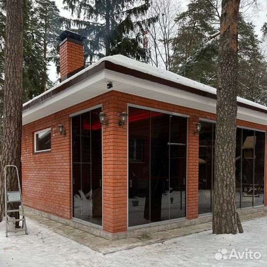 Безрамное остеклениедля веранд до 7 дней