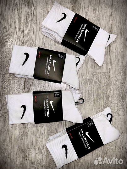 Носки nike everyday белые высокие 12 пар