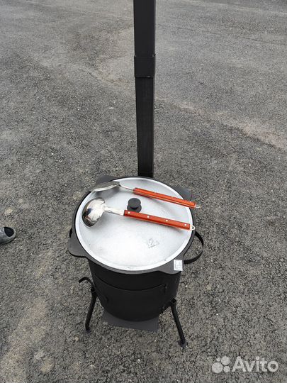 Казан чугунный узбекский и Печ с съёмными нож.12 л