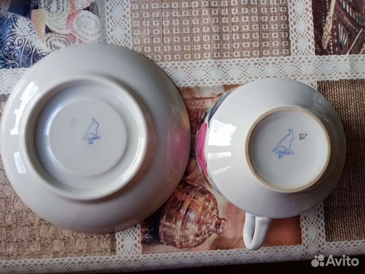 Чашка с блюдцем фарфор