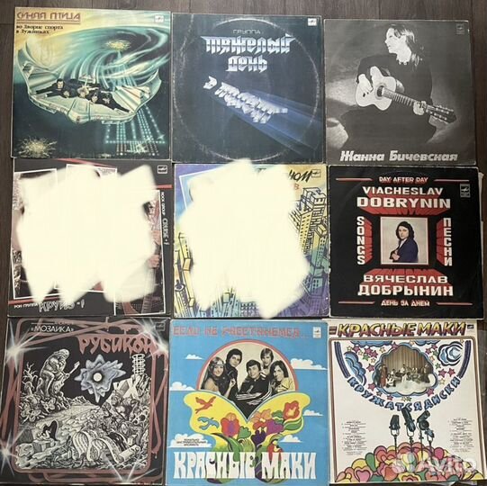 Пластинки по 50р отечественные исполнители
