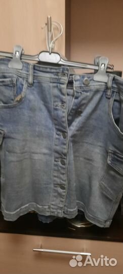 Джинсовая мини-юбка 44