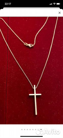 Золотой крестик 750пр.Tiffany Оригинал