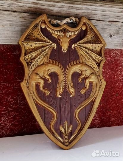 Барельеф панно Щит с драконами