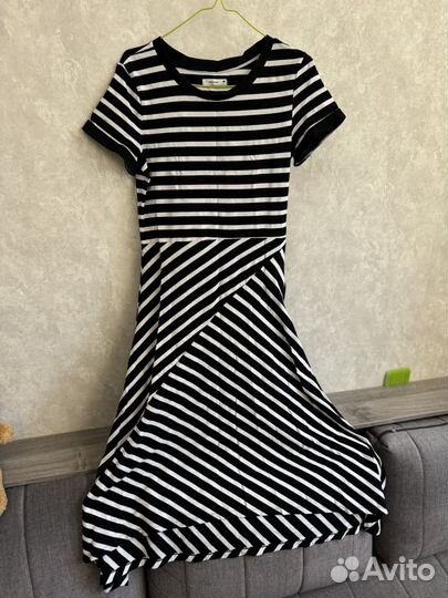 Платье в полоску длинное летнее 44 размер