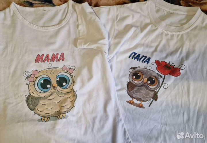 Парные футболки мама и папа