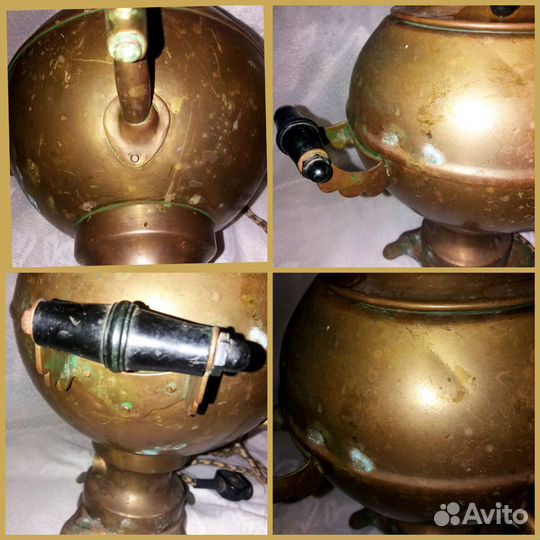 Самовар электрический латунь 3л