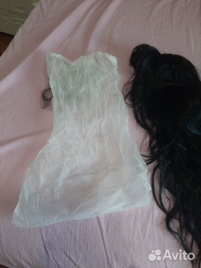 Парик черный длинный из искусственных волос