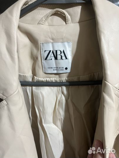 Тренч из экокожи zara 42-44