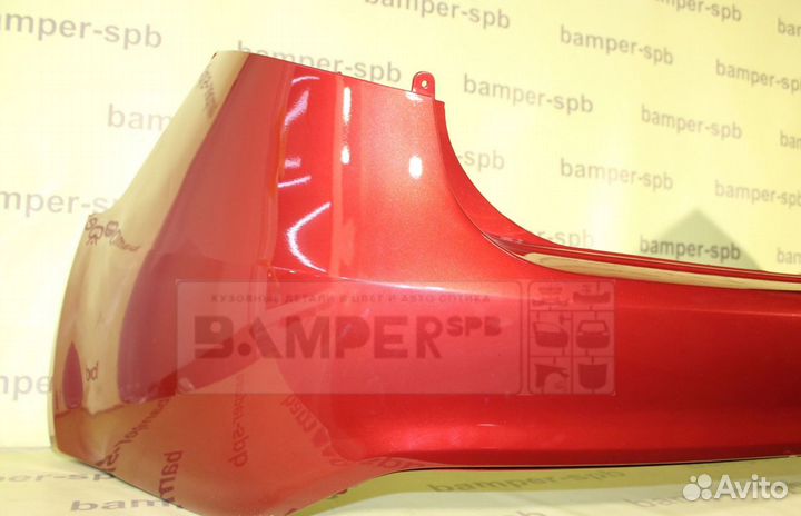 Бампер задний Kia Rio 3 2011-2015 Красный TDY