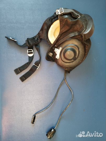 Шлем лётный, кожаный, новый