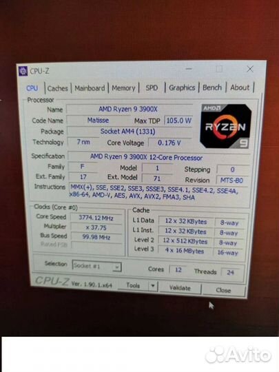 Процессор Ryzen 9 3900X