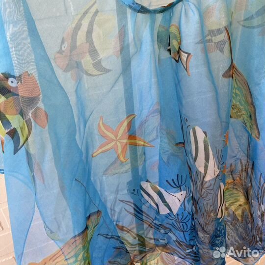 Пляжная футболка накидка