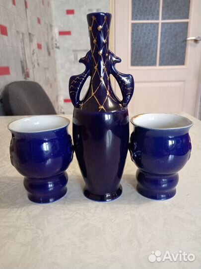 Набор из фарфора, кобальт Возрождение СССР