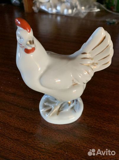 Гжель СССР 50 годы статуэтка курочка