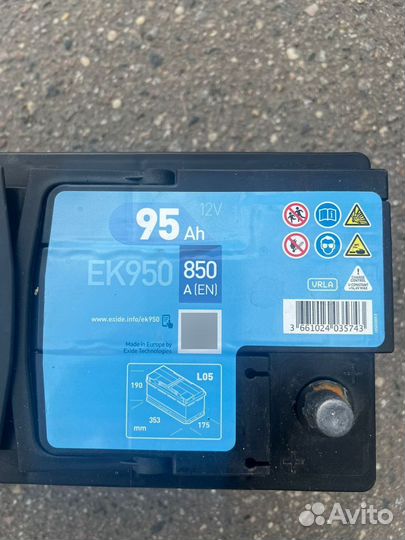 Аккумулятор exide EK950 AGM