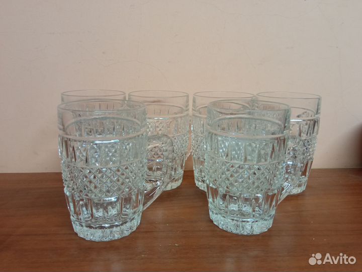 Хрустальные пивные кружки СССР. 6 штук