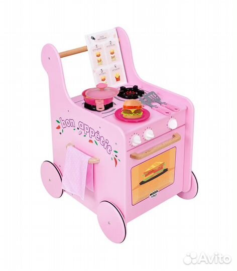 Детская Кухня с набором посуды Гриль Мастер, розов