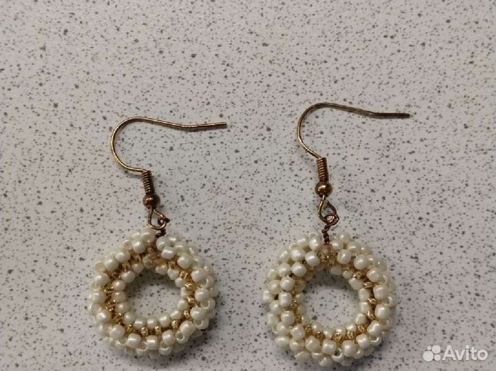 Серьги бублики из бисера