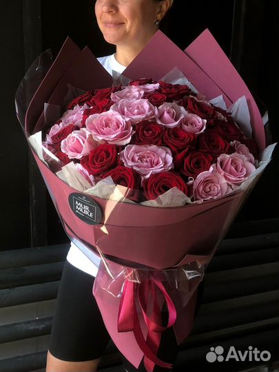 Букет 51 роза цветы букеты роз