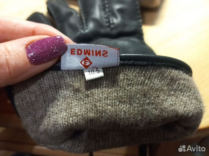 Мужские кожаные перчатки 10.5