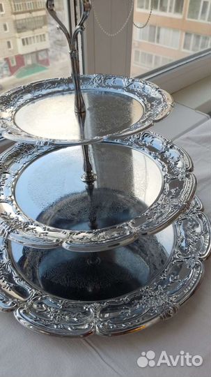 Блюдо сервировочное 3 этажа + поднос