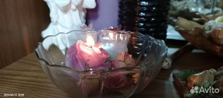 Ароматизированные свечи, свечи формой розочки