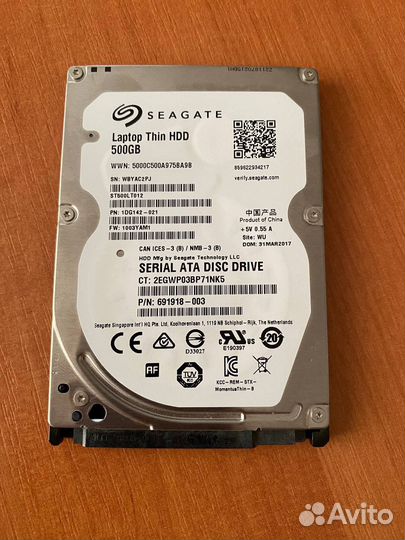 Жесткий диск Seagate Laptop Thin HDD 500GB 2.5