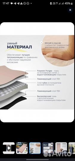 Коврик туристический самонадувающийся