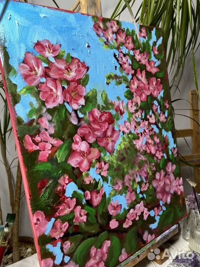 Картина маслом на холсте цветы 