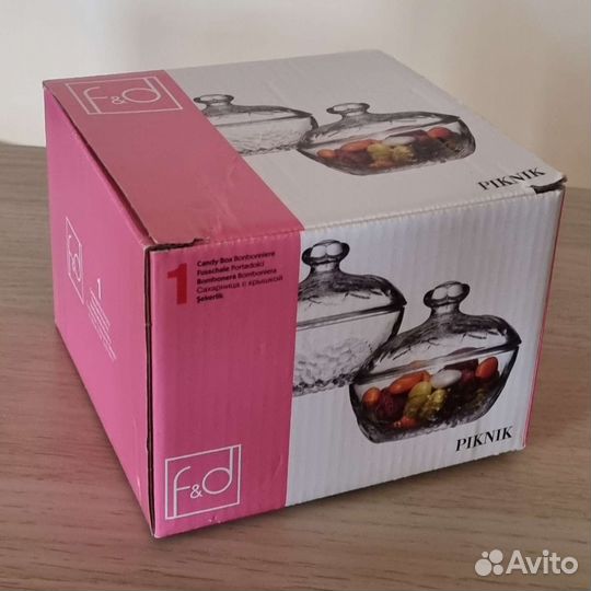 Сахарница вазочка для конфет стекло