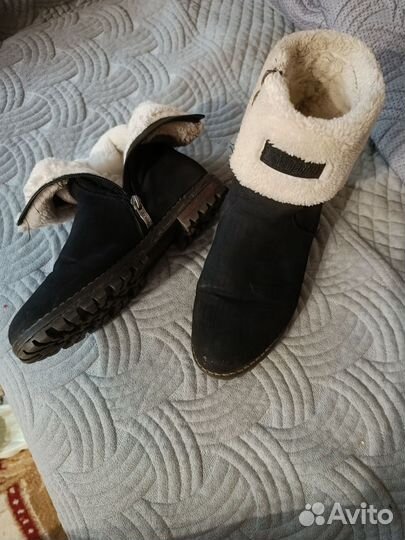 Ботинки зимние женские замшевые