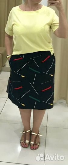 Юбка черная хлопковая 50 р-р