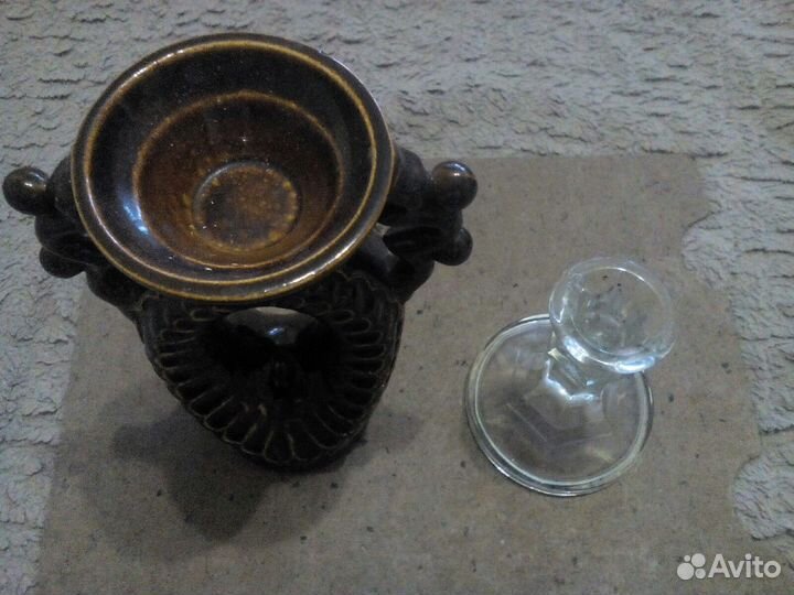 Подсвечник большой керамика стекло
