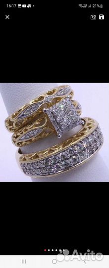 Кольцо Тройное- цирконий