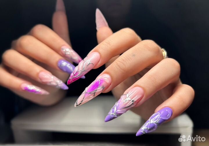 Маникюр наращивание ногтей