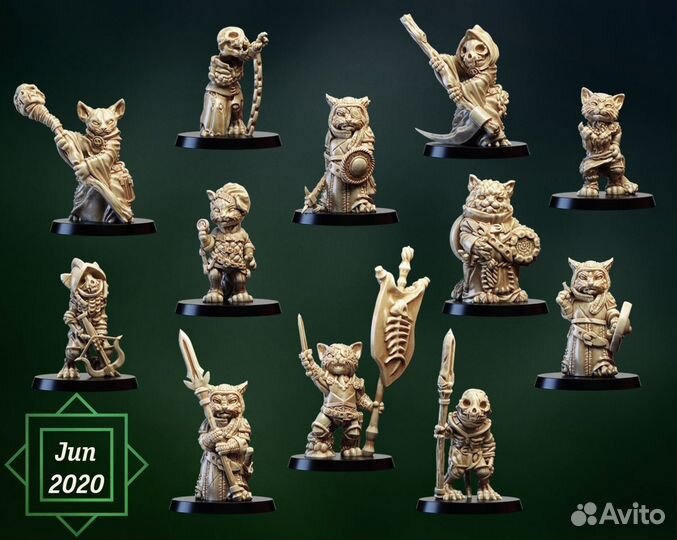 35 мм Миниатюры Фентези Котики и не только DnD