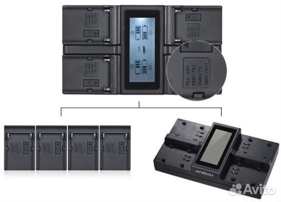 4 канальное зарядное устройство для sony NP-F970