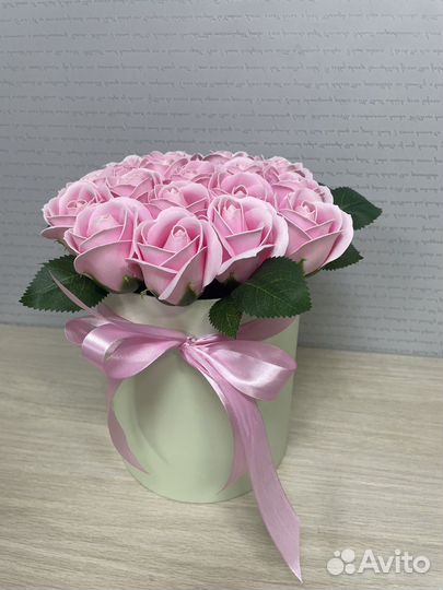 Мыльные розы в коробке