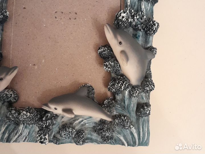 Рамка для фотографий керамика с дельфинами