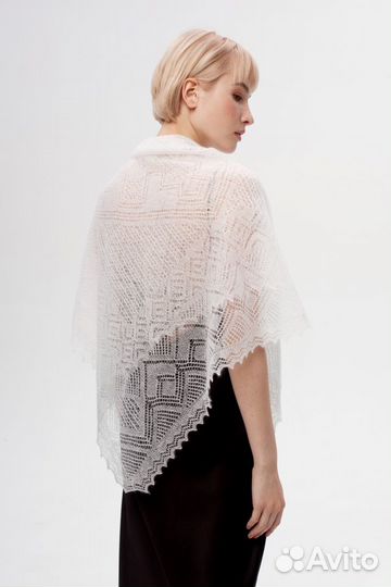 Оренбургский пуховый платок паутинка арт. 100-01