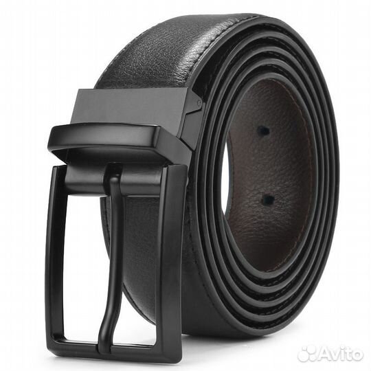 Мужской кожаный ремень черный