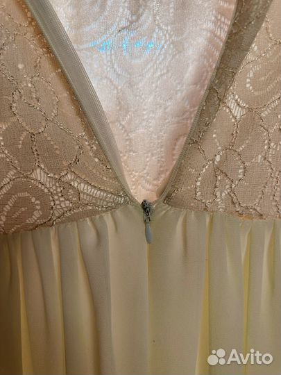 Платье бежевое в пол 44 размер