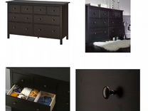 Hemnes хемнэс комод с 3 ящиками черно коричневый 108x96 см