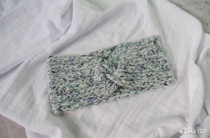 Повязка на голову вязаная 54-56, ручная вязка