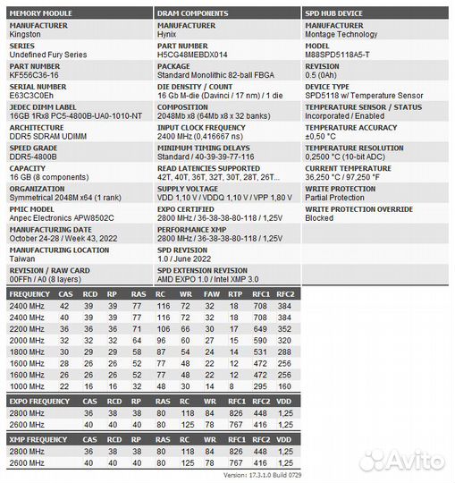 Оперативная память DDR5 32гб 6000+ мгц, Hynix