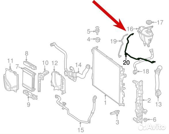 Трубка расширительного бачка Mercedes S w222